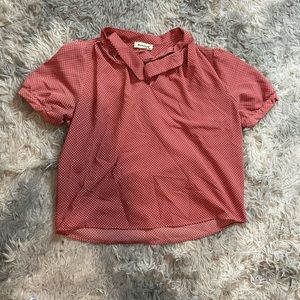 Monteau Pink Polka Dot Blouse